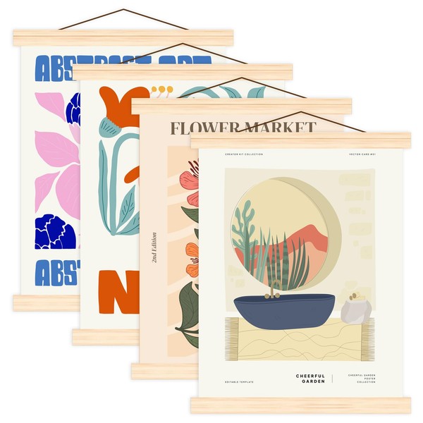 Pilikoll Pack of 4 A4 Poster Strips, Poster Rail, Poster