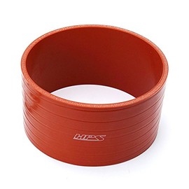 HPS SC-450-L4-HOT Ultra High Temperature 4-Ply Aramid Reinforced Straight Coupler Hose, 4" Length, 4.5" ID, 4.89" OD, 45 psi, Silicone, Orange