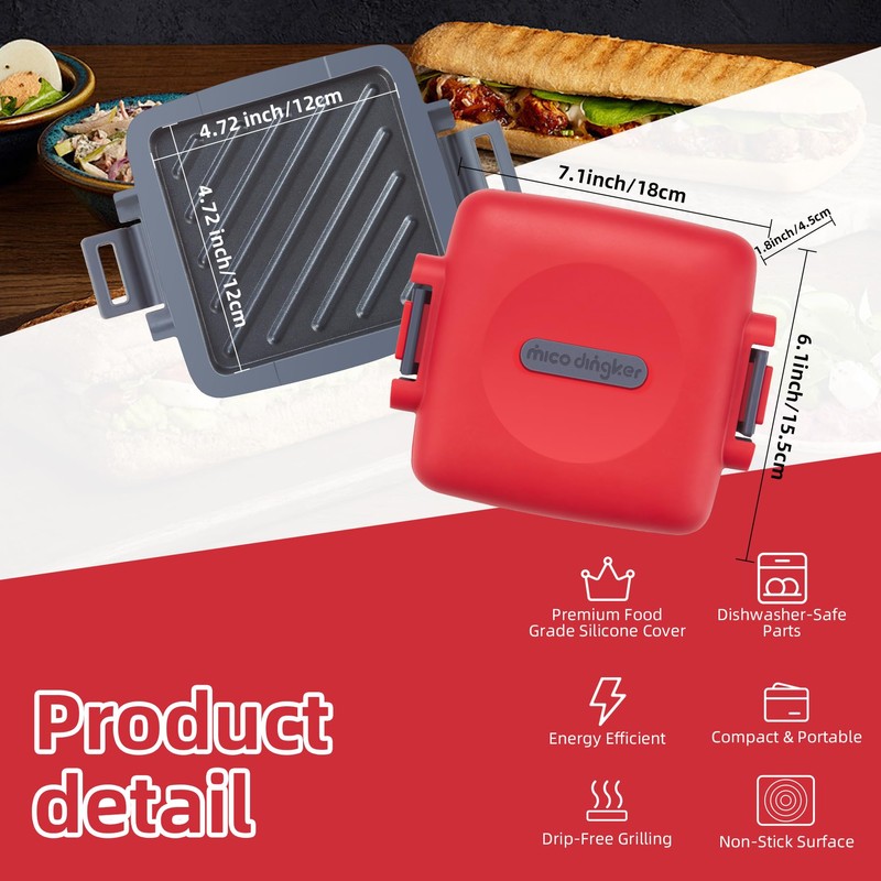 Mico Dingker Microwave Toastie Sandwich Maker, Snack Maker & Panini