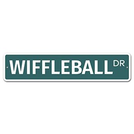 Sign Decoration Wall Art - 7797 SS Wiffleball Wiffle Ball 4" x 18" Novelty Street Sign Aluminum