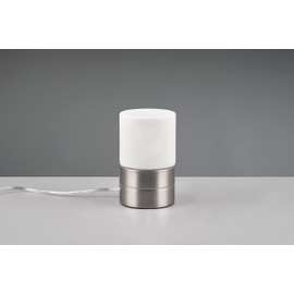 Trio Leuchten Ary II 591000107 Table Lamp Matt Nickel Metal White Opal Glass Excl. 1x E14 On/Off Touch