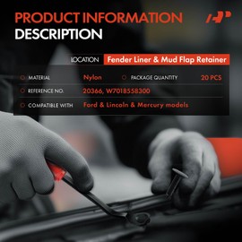 A-Premium 20PCS Nylon Retainer Clip Fasteners Compatible with Ford Explorer 2002-2005 2011-2019, Focus 2000-2003, Edge, Taurus & Lincoln MKX, MKS, Continental, Aviator, Nautilus & Mercury Mountaineer