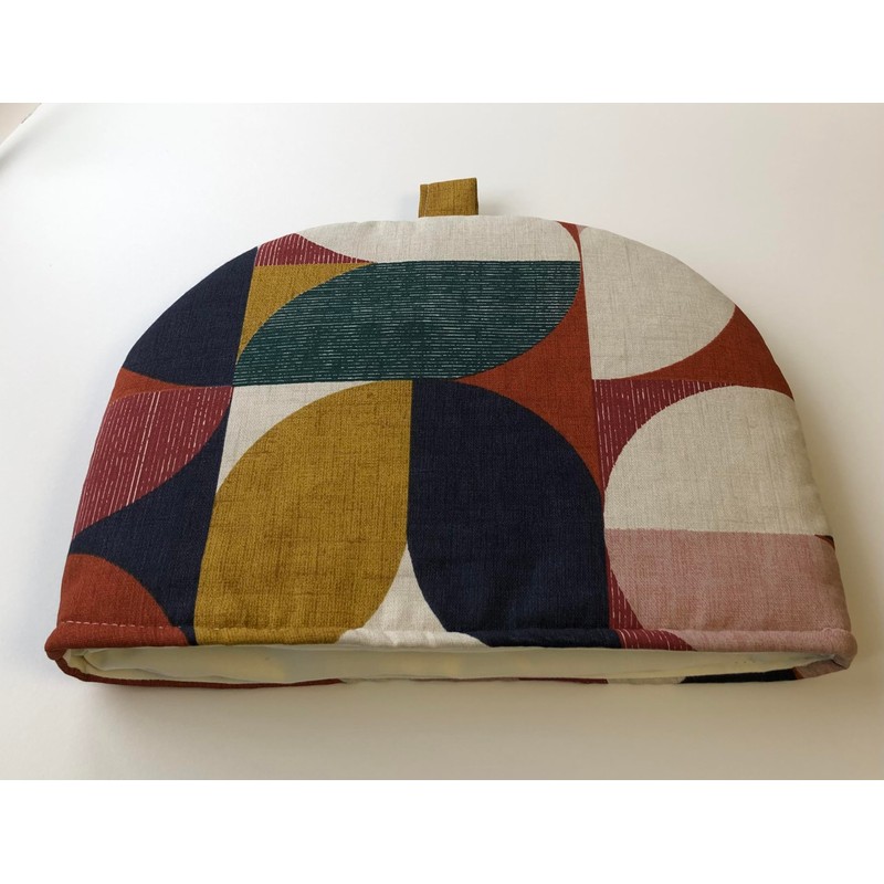 Reno Retro Geometric Teal Mustard Navy Tea Cosy