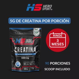 Creatina Monohidratada 450g Hero Sport Sabor Neutro