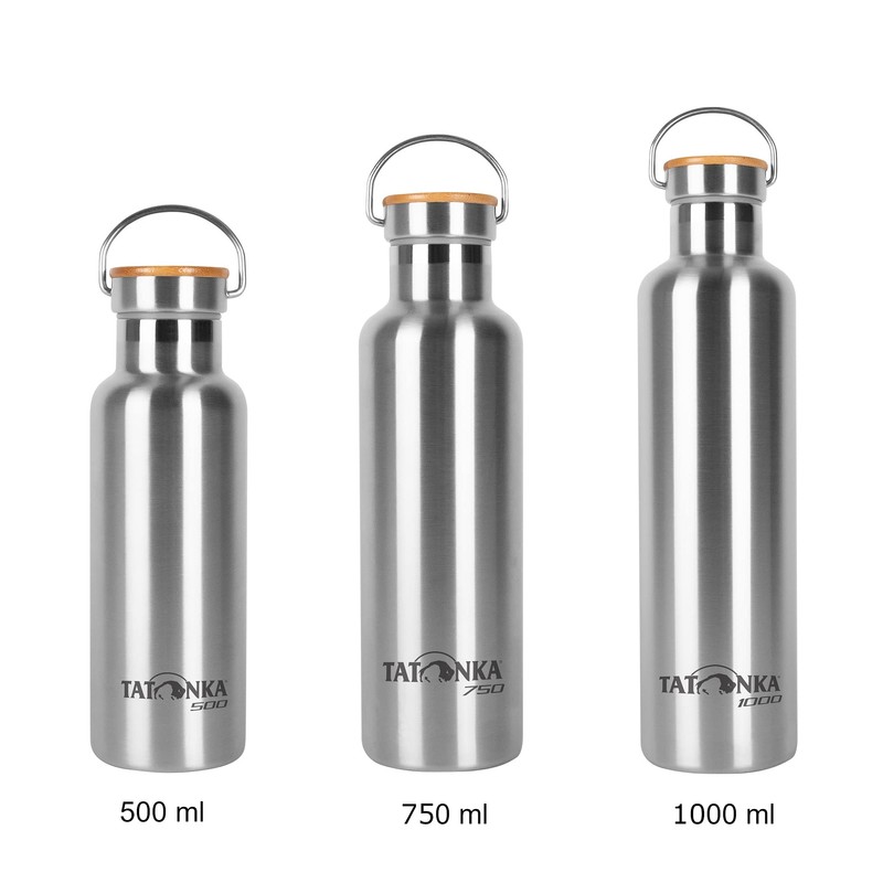 Tatonka Stainless Steel Drinking Bottle Hot + Cold Stuff Bamboo