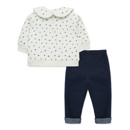 Little Me Clothes for Baby Girl's 2-Piece Ditsy Floral Sweatshirt and Pant Set, 18 Months