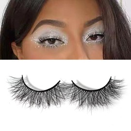 KSYOO 1 Pairs 15mm False Lashes Multipack,Real Mink Fake Eyelashes Natural Look, Lightweight & Comfortable, Natural-Looking, Reusable Lashes (Style-07)