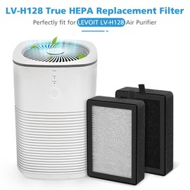 4 Pack LV-H128 Replacement Filter Compatible with LEVOIT LV-H128 / PUURVSAS (HM669A) / ROVACS (RV60) Air Purifier, 3-in-1 H13 Ture HEPA and Activated Carbon Filters, Replace Part #LV-H128-RF