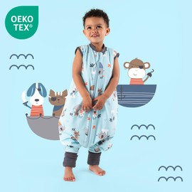 schlummersack Baby sleeping bag with feet, summer 1 tog thin, 60 cm, pirate, sleeping bag with extended cuffs for a height of 60-70 cm, for summer/spring