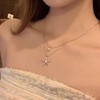 Zeshimb Boho Pearl Starfish Choker Necklace Layered CZ Starfish Pearl