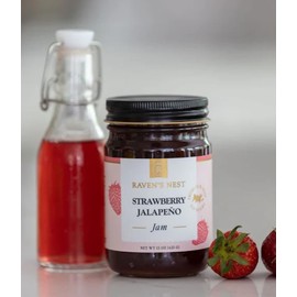 Raven's Original Hot Pepper All Natural Jam - 15 Ounce Jar (Strawberry Jalapeno)