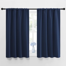 NICETOWN - Cortinas opacas con bolsillo para cortinero (106.7 cm de ancho x 114.3 cm, 160 cm y 213.4 cm de largo, 2 paneles)