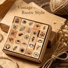25 Pcs Mini Wooden Rubber Stamps for Journaling, Flower Set