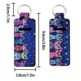 FREEBLOSS 2pcs Lip Balm Keychain Chapstick Holder Keychain Star Cat Pattern Lipstick Holder Keychain Portable Lipstick Holder Keychain Lipstick Holder Keychain for Women