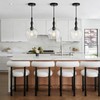 Black Pendant Lights Kitchen Island Bell Shape Clear Glass Hanging