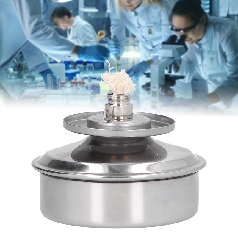 Disee Alcohol Lamp, Adjustable Stainless Steel Lab Alcohol Lamp Explosion-proof