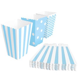BangShou Pack of 60 Popcorn Bags Candy Container Popcorn Box Party Bags for Popcorn Salt Sticks and Candy Bar (Blue)