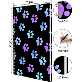 iampanda Spiral Journal Notebook,Strong Twin-Wire Binding with Premium Paper for Women,60 Sheets B5 College Ruled Notebook/Journal,Perfect for School Office Work,Purple Galaxy Dog Paw