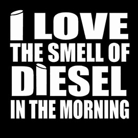 DecalDestination I Love The Smell of Diesel in The Morning Truck Window Vinyl Car Decal White 10"