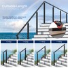 1 Pack 8FTx 2"x1" Aluminum Black Handrail with Self Drilling