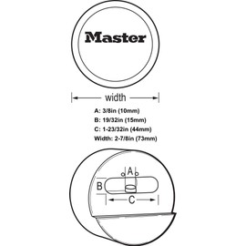 Master Lock 6271KA 2 Pack - 2-7/8in. ProSeries Reinforced Hidden Shackle Rekeyable Pin Tumbler Keyed Alike Padlock, Chrome