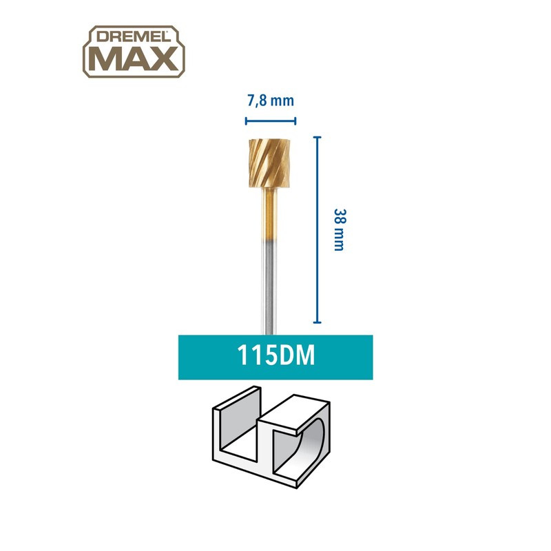 Dremel MAX High Performance Carving Bit (115DM) 2 Titanium Coated