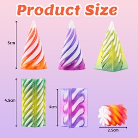 Chennyfun 6 Piece Spiral Cone Fidget Toys, Impossible Cone, 3D Printed Decompression Mini Spiral Cone Toys, Pyramid Fidget Toy, Desk Toys for Stress for Home Office Desk Decor Souvenir Gift