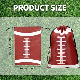 TANEMUDO 28 Pcs Football Drawstring Gift Bags Bulk 10 x 7 Inch Goodie Bags for Party Supplies Colorful Birthday Favor Bags