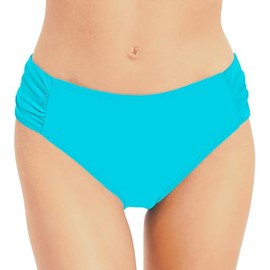 Vogueric Women's Bikini Bottoms Side Shirred Hipster Swimsuit Bathing Suit Bottom Sky Blue Small