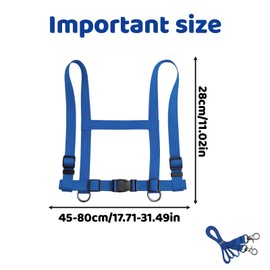 Horse Lead for Playing for Children, Blue Horse Harness for Children, Children's Lead Outdoor Toy for Role Play, Adjustable Horse Harness for Boys and Girls, Ideal for Skiing and Family
