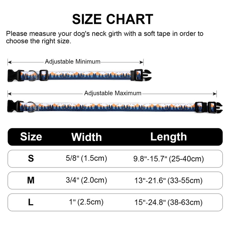 Mercano Adjustable Dog Collar - Special Design Patterns, Soft Nylon