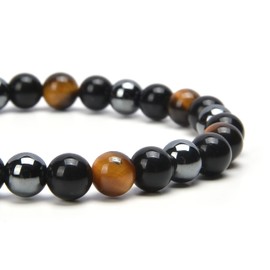 Attraction Zen Triple Protection Bracelet - Tiger's Eye, Black Obsidian, Hematite | All Stones In Our Bracelets Are Natural, Stone, Natural stones