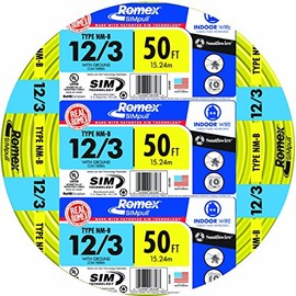 Southwire Building Wire 12 Ga, 3 Conductor 20 Amp 600 V 90 Deg C 50 ' Yellow