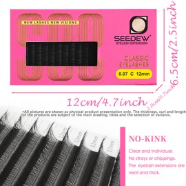 SEEDEW LB Curl Lash Extensions, 0.07mm MIX7-16mm LB Curl 16 Rows/Tray Individual Classic