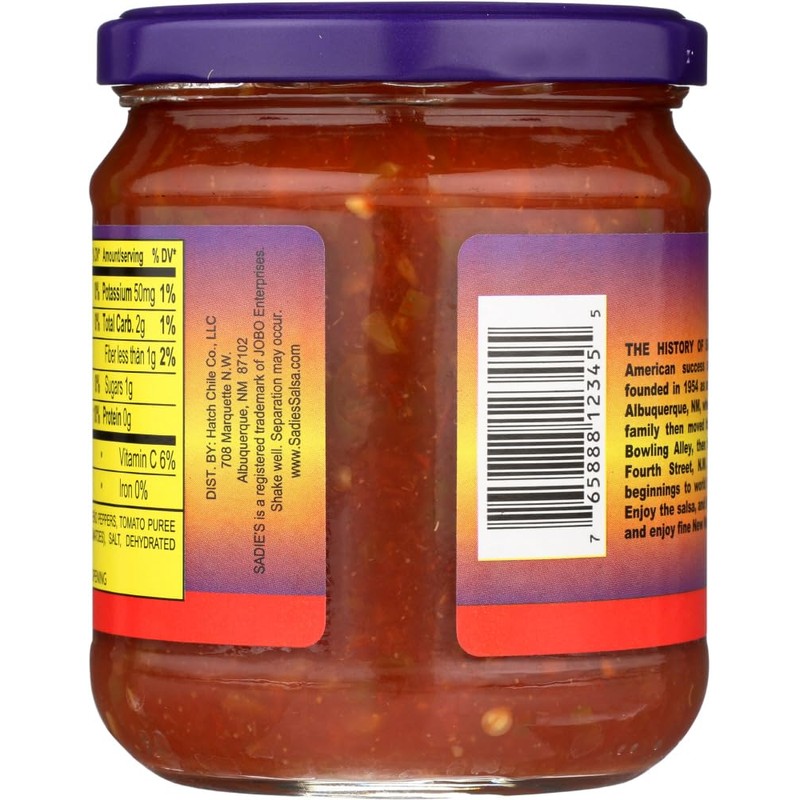 Sadie's of New Mexico Salsa, Hot 16 Oz (Pack of