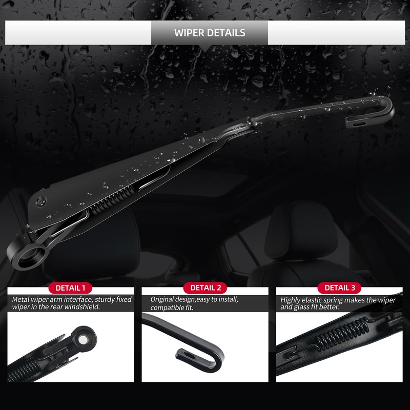 GARDIMU Rear Wiper Blade Assembly, Back Windshield Wiper Blades Replacement