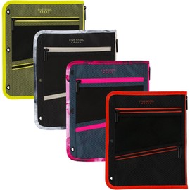 Five Star Pencil Pouch, Pen Case, 3-Pocket Zipper Pouch, Fits 3-Ring Binder, Random Color Shipped, 1 Count (50642)
