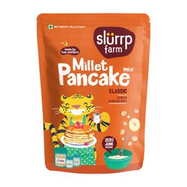 Slurrp Farm Millet Pancake Mix – Classic | Made with Jowar, Foxtail Millet & Oats | No Maida or Refined Sugar | Wholesome Breakfast for Kids & Adults | 5.29 Oz (150g)
