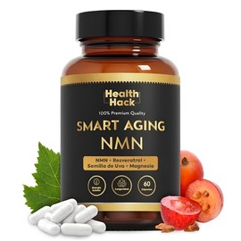 NMN + Resveratrol en Cápsulas (60) | Mononucleótido de Nicotinamida + Trans-Resveratrol | Con Magnesio (Glicinato) Zinc y Vitamina B3 | Rutina práctica para adultos activos a diario | Health Hack
