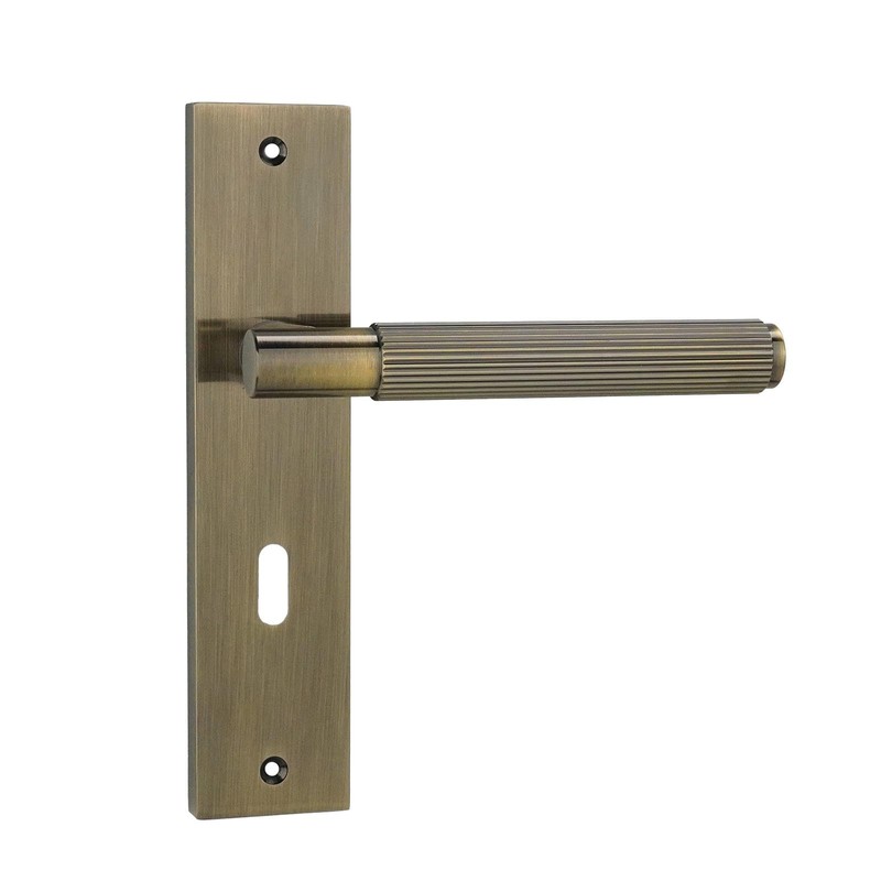 Decoranddecor Hera Antique Brass Keyhole Backplate Door Handles Set –