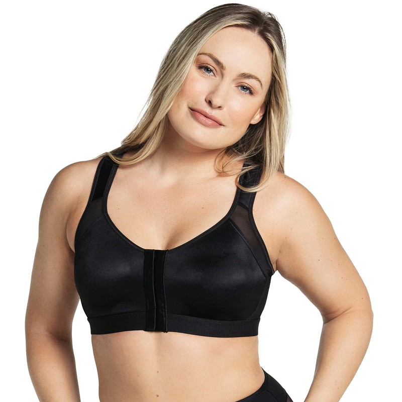 Leonisa Women's Posture Corrector Wireless Back Support Bra, Black, 40B