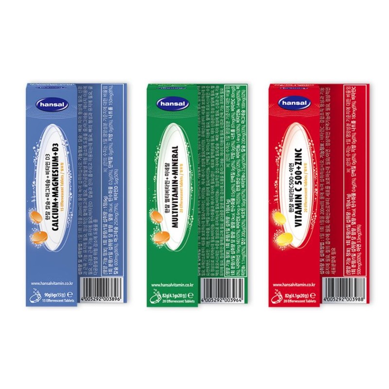 Hanjal Effervescent Vitamin Calcium Plus Magnesium Plus Vitamin D3 90g
