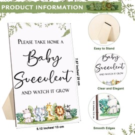 Geetery 101 Pcs Baby Shower Party Favors 1 Baby Shower Decoration 50 Baby in Bloom Tag 50 Kraft Paper Succulent Pots baby Succulents Favors for Guest Gift, NOT Include Plant (Woodland)