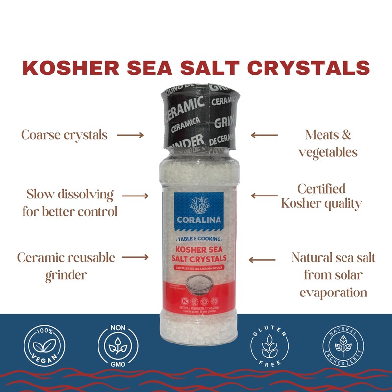 Coralina Kosher Sea Salt – Pure Evaporated Seawater, Kosher Certified.