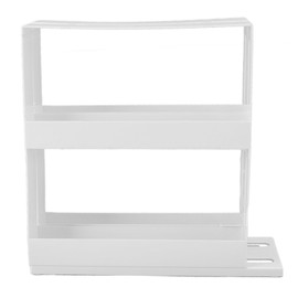 Sliding Spice Rack Slidable Design 2 Tiers Large Capacity Nonslip Bottom Widely Used Rotating Spice Rack