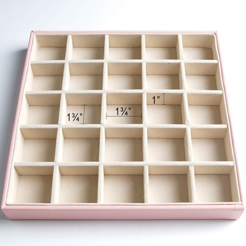 Frebeauty Earring Organizer Classic Jewelry Box 50 Slots Double Layer