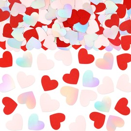 Keaziu 100 PCS Valentine's Day Confetti Red Heart Pink Heart Multiple Love Combinations Table Confetti Wedding Engagement Bridal Shower Anniversary Party Sprinkles Confetti Decorations Heart 3