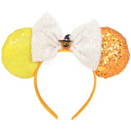 Needzo - Diadema de Halloween para orejas de mouse, decoración de fiesta con purpurina, accesorios para disfraz para mujeres, talla única