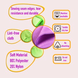 REXZONO® Window & Glass Cleaning Cloths Streak Free, 5 pcs [1(50x50),2(40x40),2(30x40)] cm with Hanging Loop, Kitchen Dish Car Lint Free Cloths, Nanoscale Microfibre Stainless Steel Pro Fibre Cloths