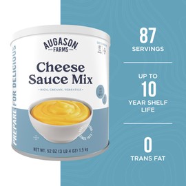 Cheese Sauce Mix Can Emergency Food Supply, 87 Servings, 10 Year Shelf Life - Shelf Stable Cheddar Cheese Powder Canned Food